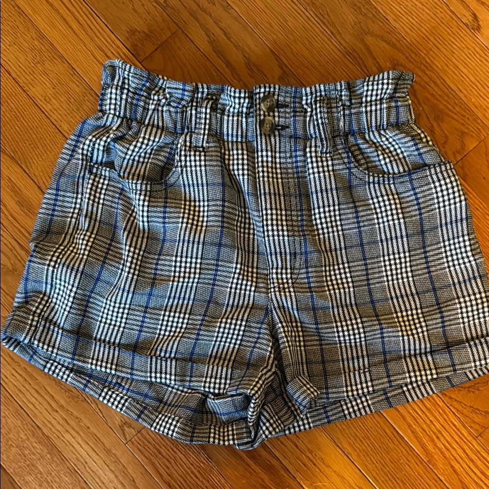 American Eagle Outfitters High Waist Blue and Black Shorts